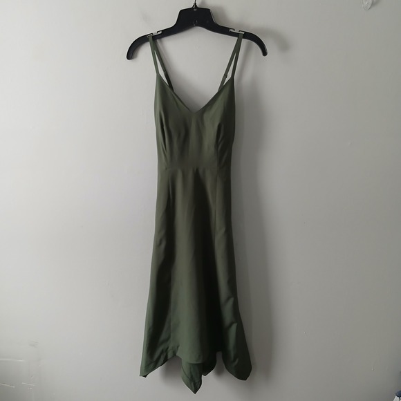Krimson Klover Dresses & Skirts - Krimson Klover Size Small Stella Dress‎ Olive Green Handkerchief Hem Sleeveless